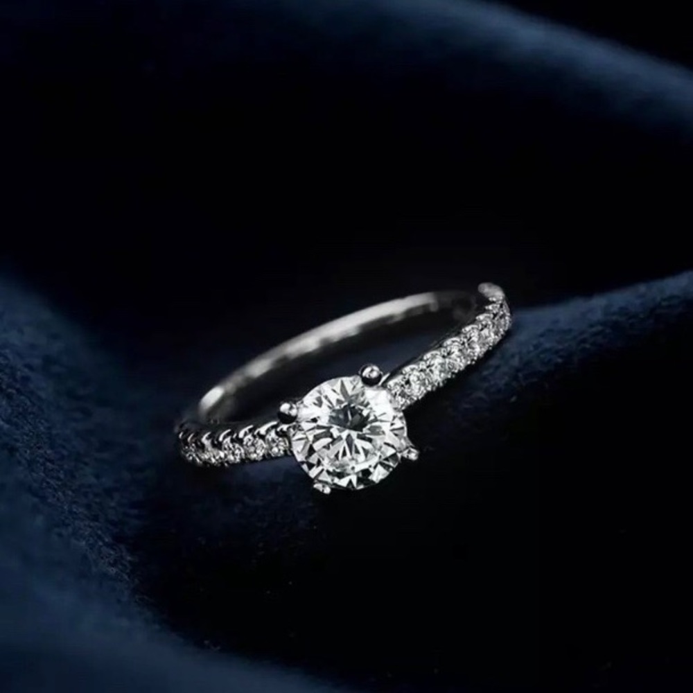 NEW 925 STERLING SILVER DIAMOND ENGAGEMENT RING - Picture 6 of 6